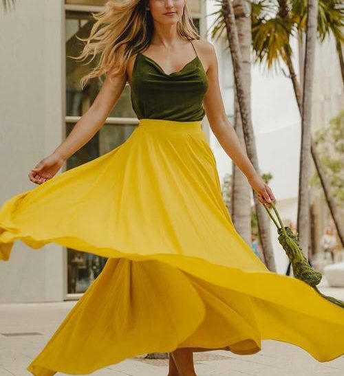 Chiffon High Waist Maxi Skirts